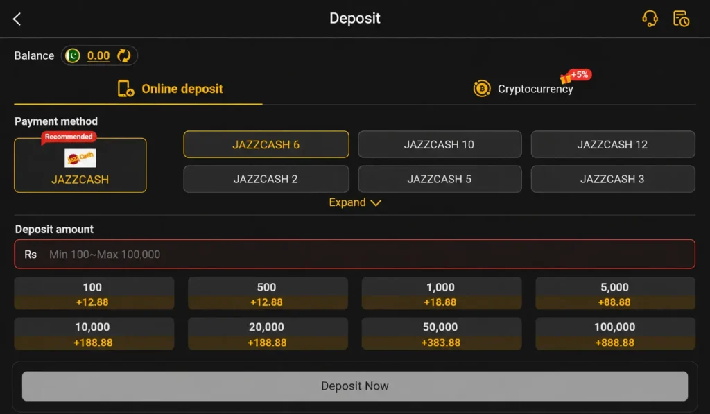 188PKR Game Deposit image