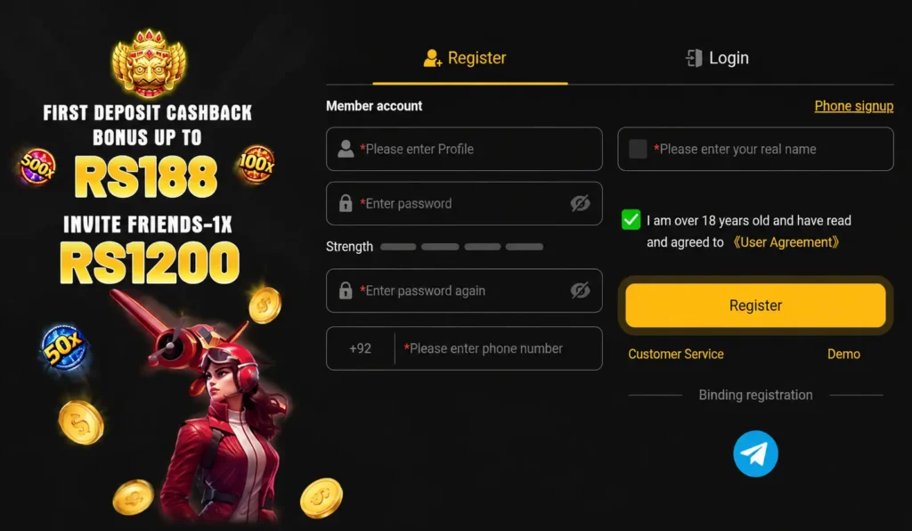188PKR Game Register Image