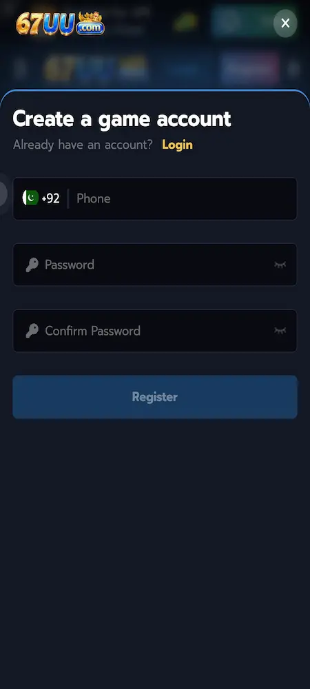 67UU Game Register Image