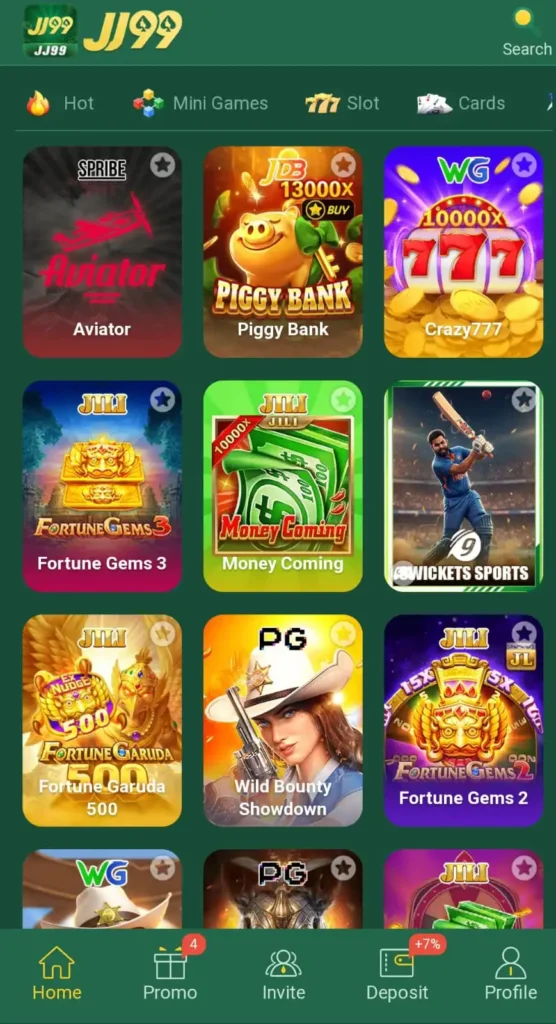 JJ99 Game Home Image